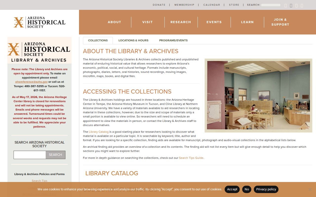 Yuma County previous residents Arizona Historical Society archive access