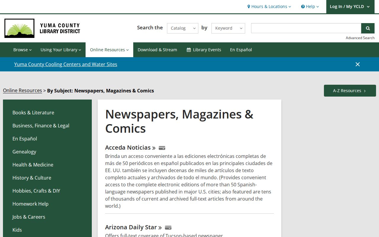 Yuma County previous residents newspaper and obituary research resources